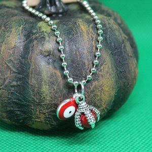 Red Dragons Claw Evil Eye Keychain Charm Zipper Pull Witch